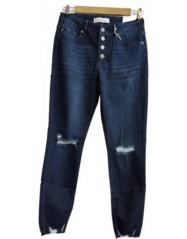 Button Ankle Skinny Jeans