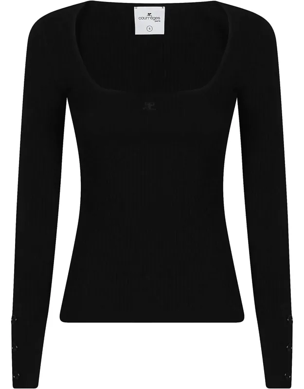 Fitted Ribbed Viscose-blend T-shirt