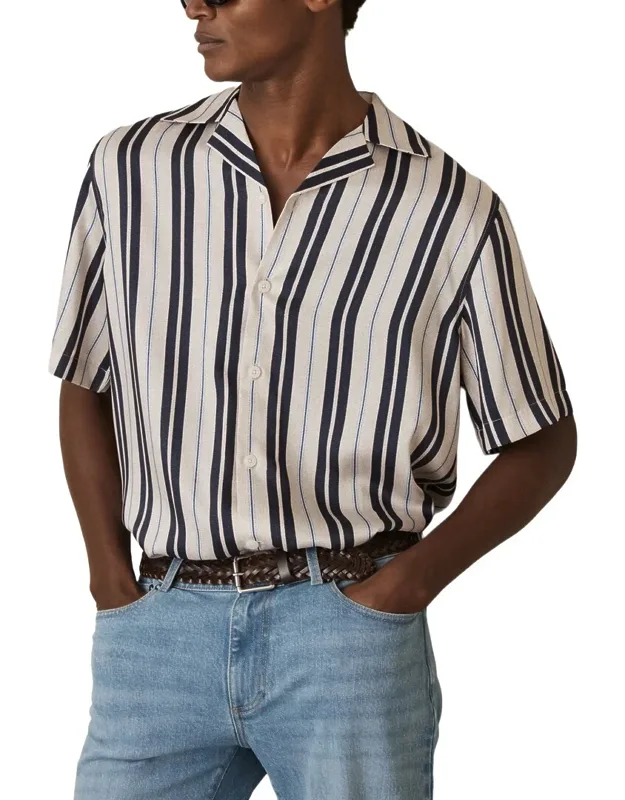 Amos Wide Stripe Print Shirt