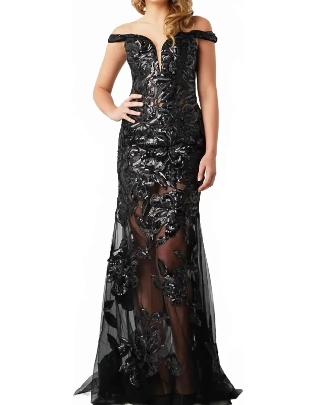 Off The Shoulder Illusion Dress
