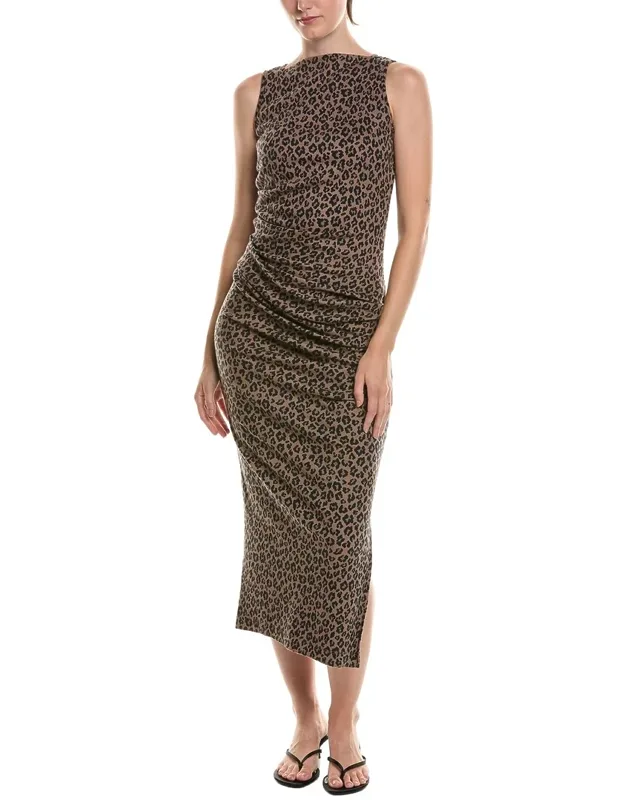 Reign Knife Neck Midi Pleated Dress