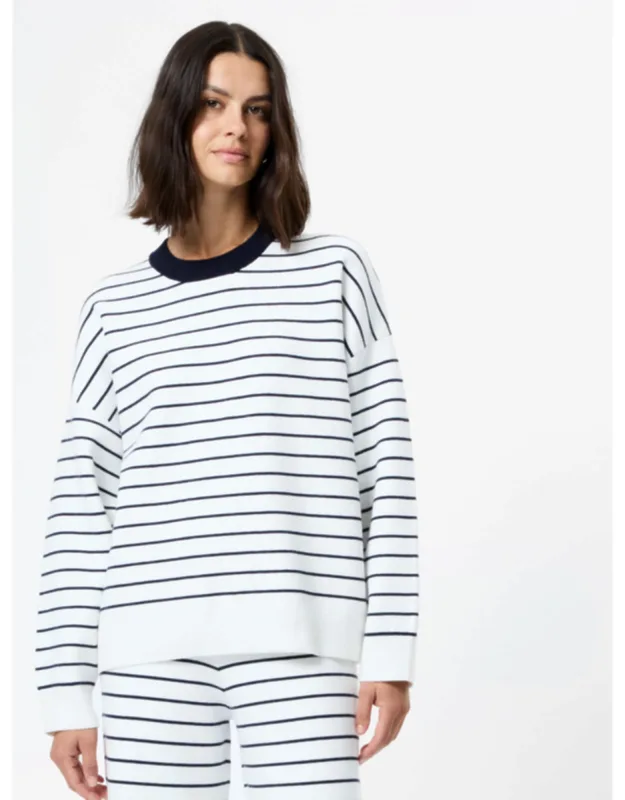 Knit Striped Crew Neck Sweater