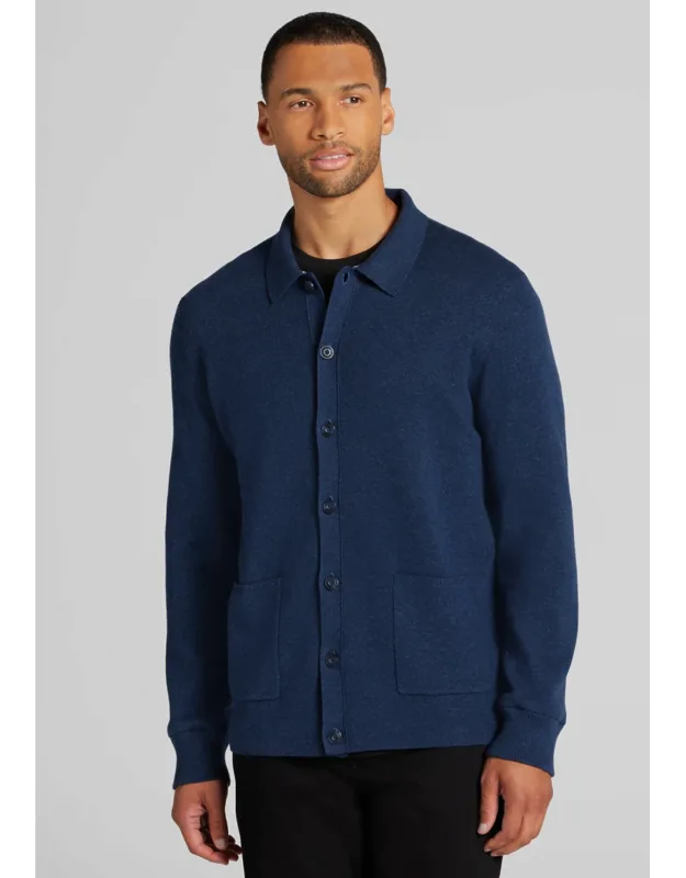 Tailored Fit Pima Cotton Shirt Front Sweater