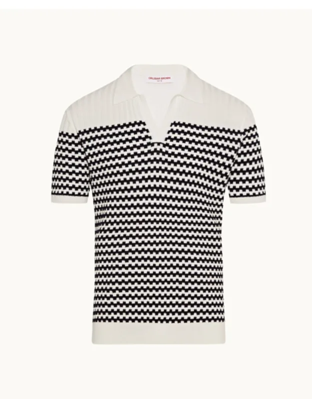 Textured Stripe Organic Cotton Polo Shirt
