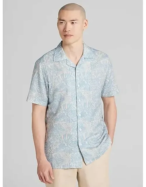 Modern Fit Tropical Pattern Camp Shirt