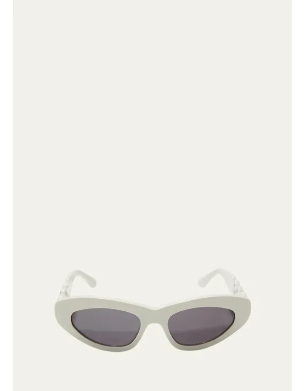 Scallop Stud Metal & Acetate Cat-eye Sunglass
