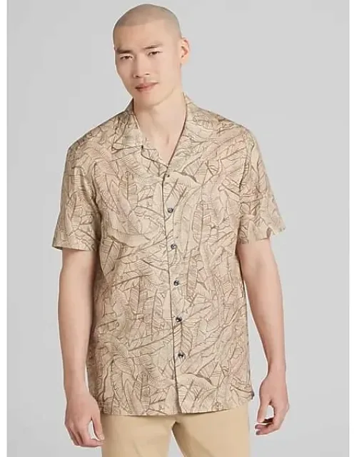 Modern Fit Tropical Pattern Camp Shirt