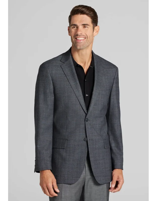 Traveler Coolmotion Tailored Fit Plaid Sportcoat