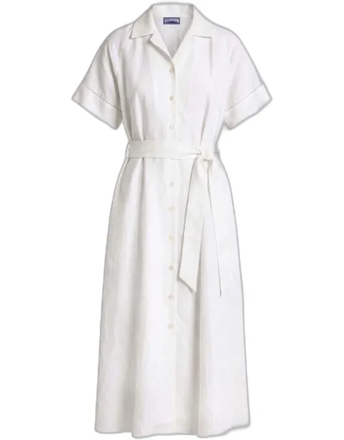 Long Linen Shirt Dress