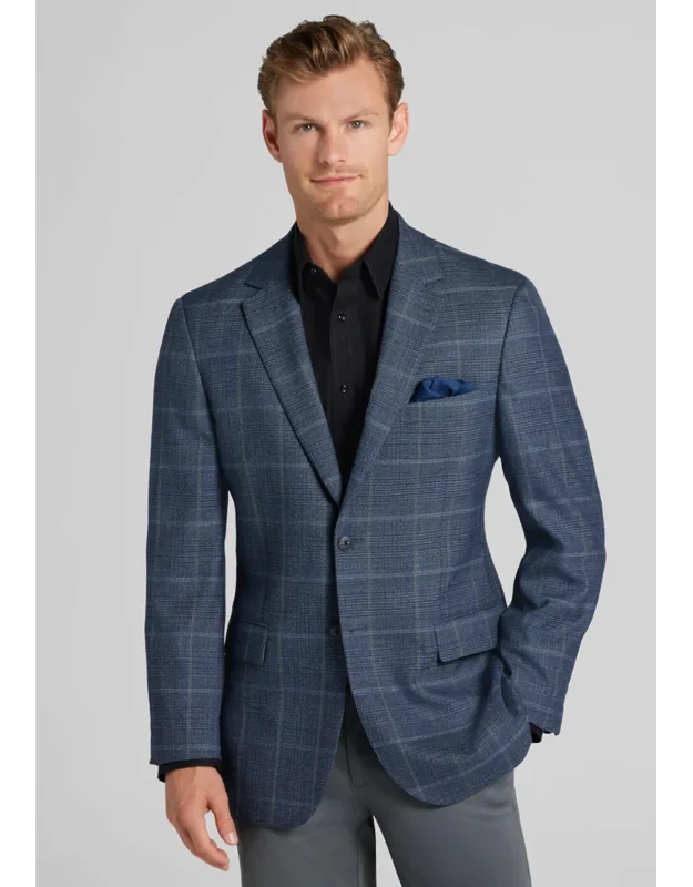 Traveler Coolmotion Tailored Fit Plaid Sportcoat