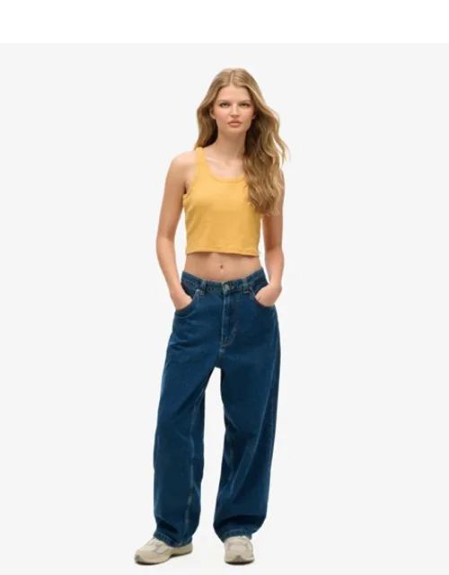 Organic Cotton Vintage Ribbed Crop Vest Top