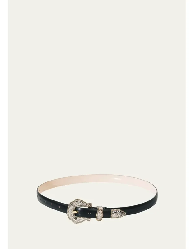 Mixed Metal Leather Belt