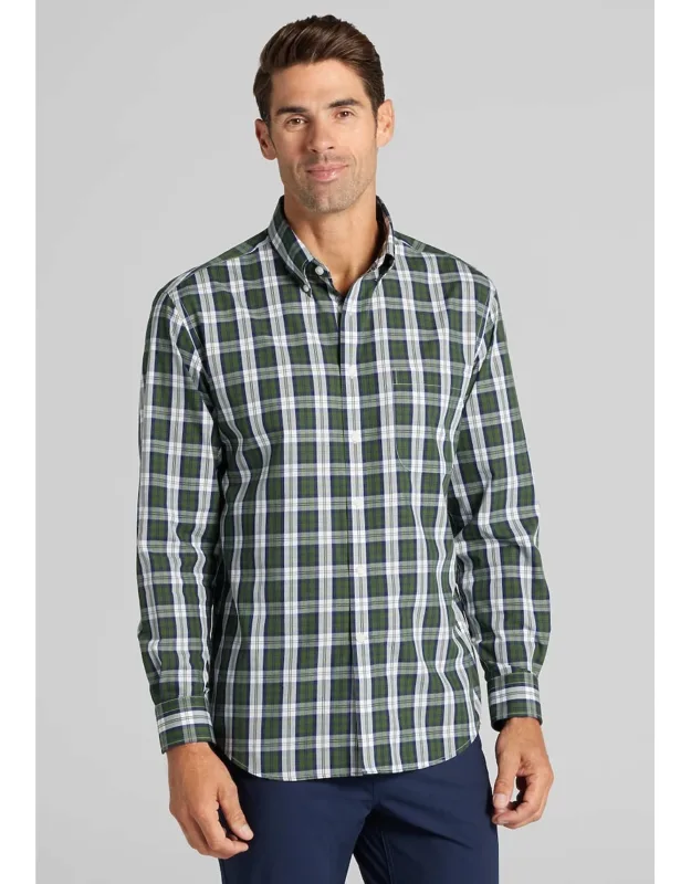 Tailored Fit Plaid Button-up Shirt