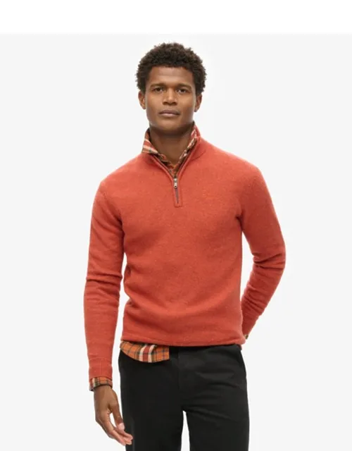 Essential Embroidered Knitted Half Zip Jumper