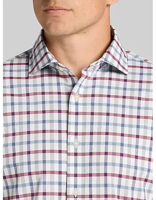 Modern Fit Short Sleeve Check Button Up Shirt