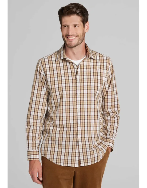 Tailored Fit Plaid Button Up Shirt