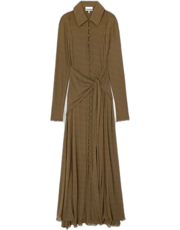 Long Dress In Marl Mesh