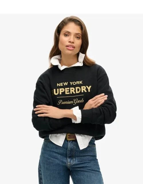Luxe Metallic Logo Sweatshirt