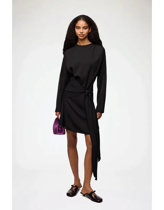 Ganni Dress With Round Neckline And Decorative Buttons