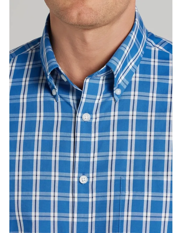 Tailored Fit Check Button Up Shirt