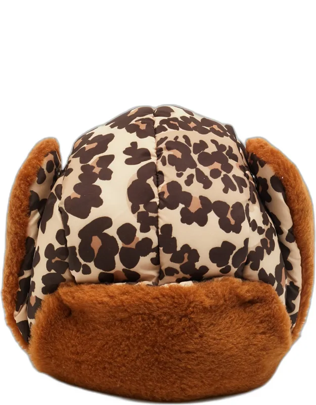 Leopard Print Synthetic Aviatore Leopaisley Ski Hat