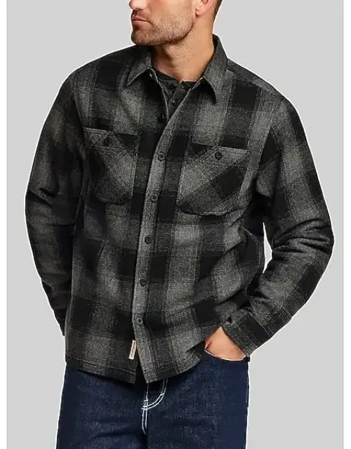 Regular Fit Faux Wool Lined Shirt Jacket