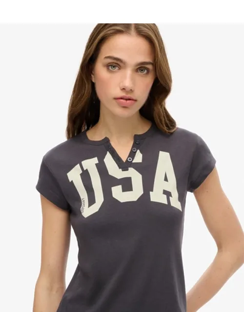 Athletic Essentials Notch Neck Graphic T-shirt