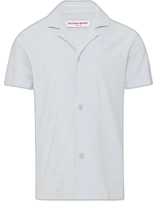 Light Sky Pool Relaxed Fit Capri Collar Cotton Towelling Shirt