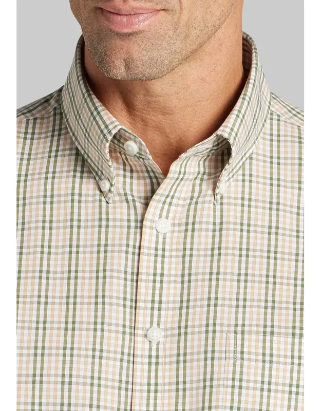 Tailored Fit Multi-check Button Up Shirt