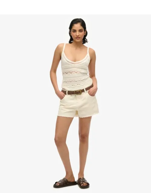 Mid Rise Denim Hot Shorts