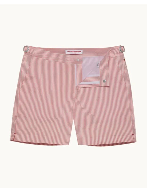 Seersucker Mid-length Swim Shorts
