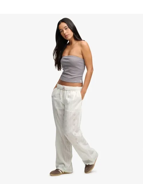 Cotton Elastic Broderie Trousers