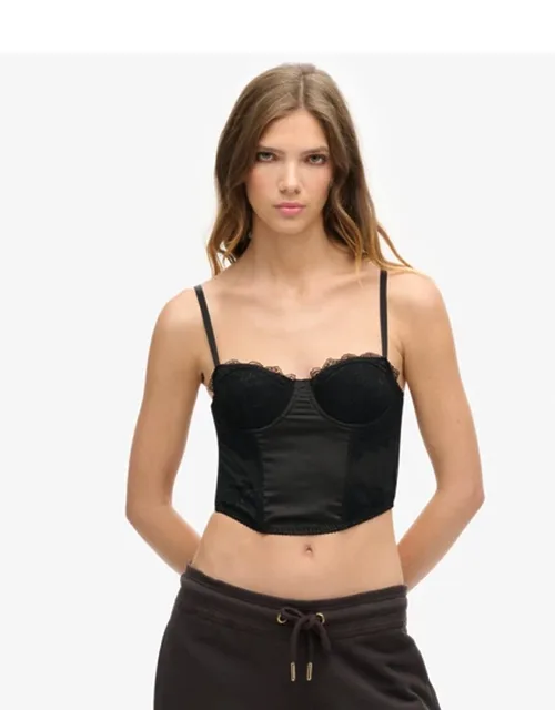 Classic Lace Satin Midi Corset Top