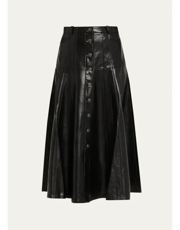 Vegan Leather Midi Skirt