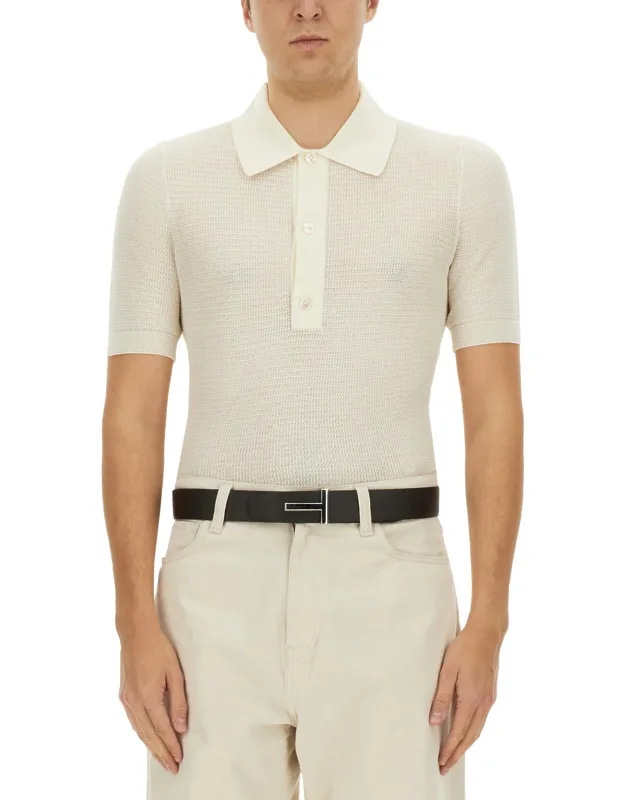 Cotton And Silk Polo Shirt