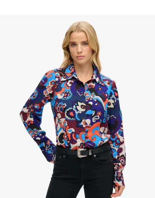 Printed Fitted 70s Shirt