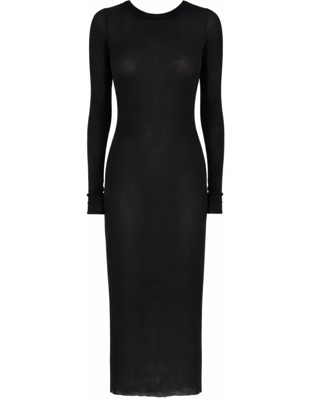 Long-sleeved Midi Dress