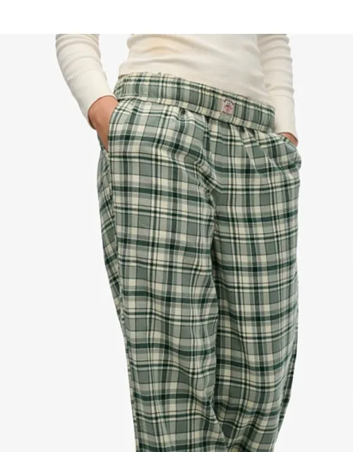 Cotton Check Elastic Trousers