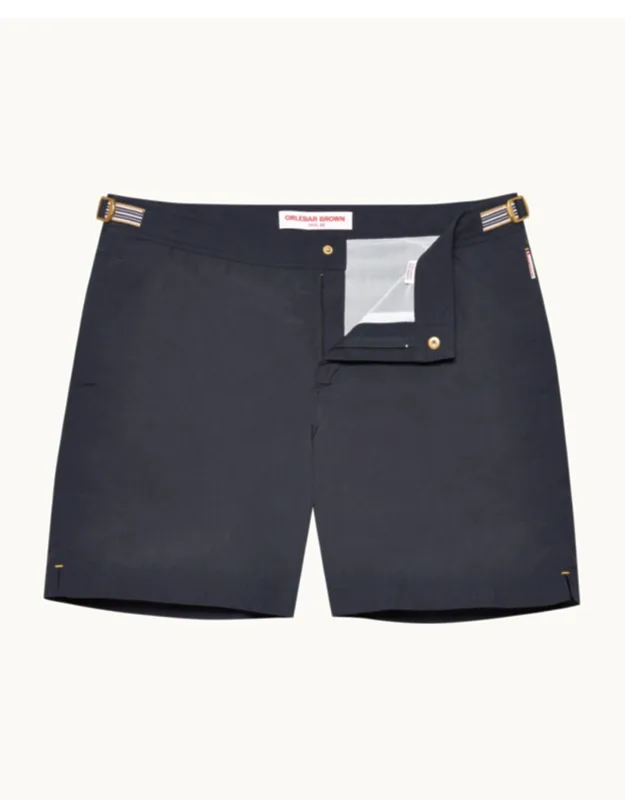 Mid-length Waist Tape Trim Swim Shorts