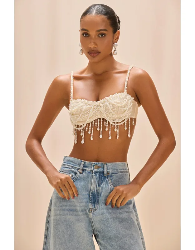 Pearl Dust Embroidery Bra Top