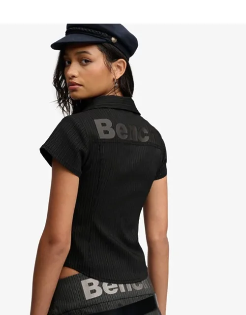 Fitted Stripe Short Sleeve Shirt