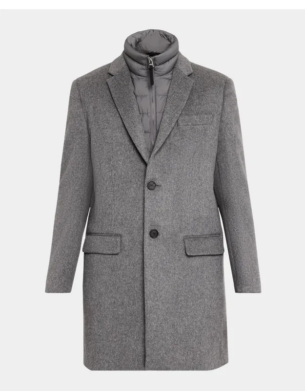 Wool Topcoat With Removable Down Bib