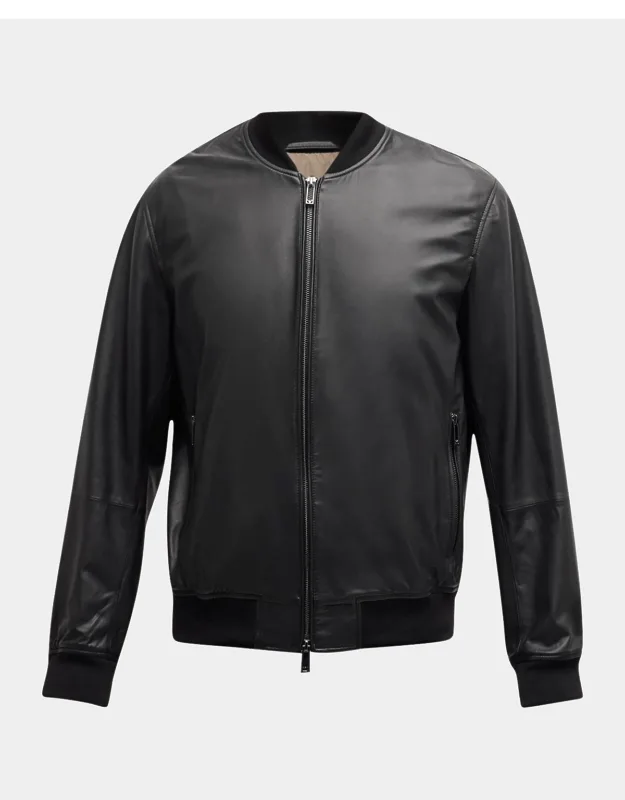 Leather Bomber Jacket