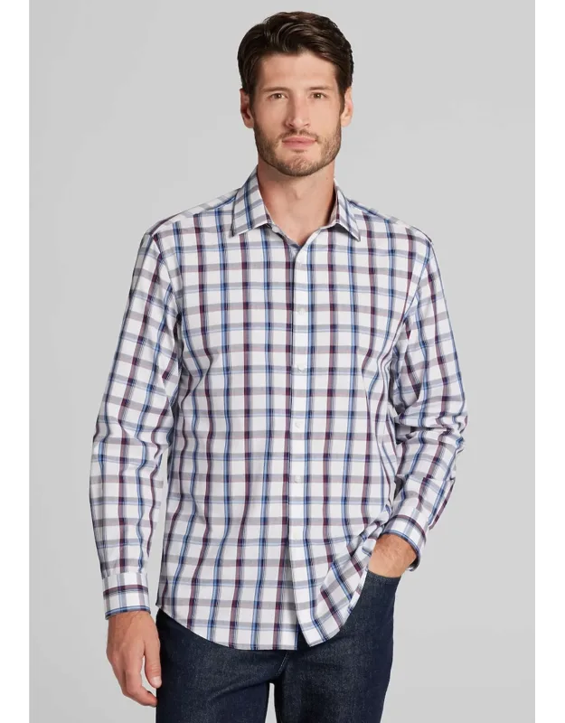 Tailored Fit Large Plaid Button Up Shirt