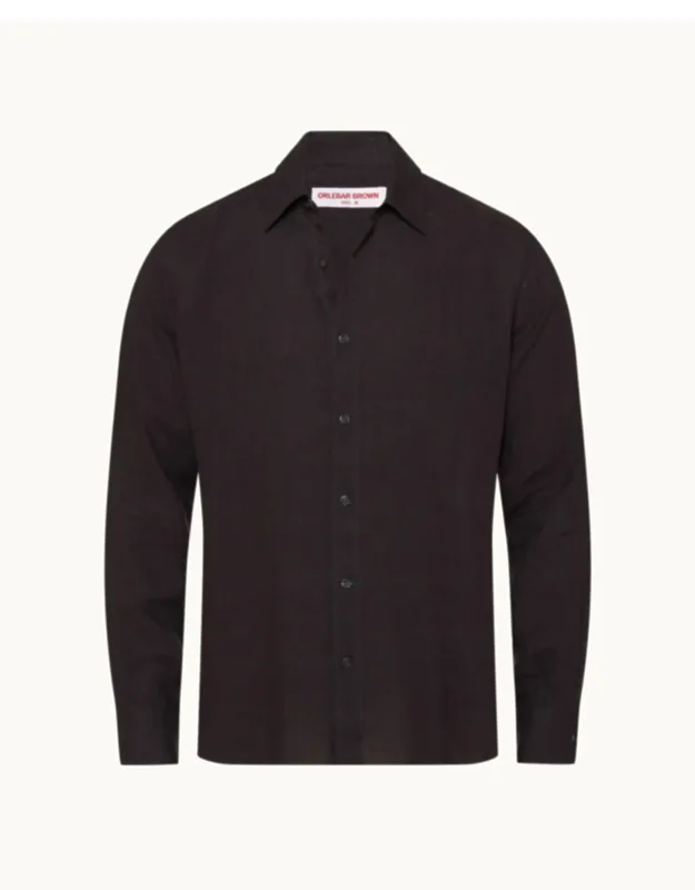 Relaxed Fit Classic Collar Laundered Linen Shirt