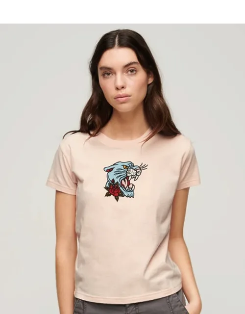 Tattoo Embroidered Fitted T-shirt
