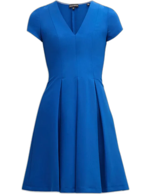 Pleated Fit-and-flare Mini Dress