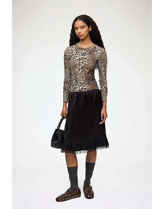 Frill Satin Skirt