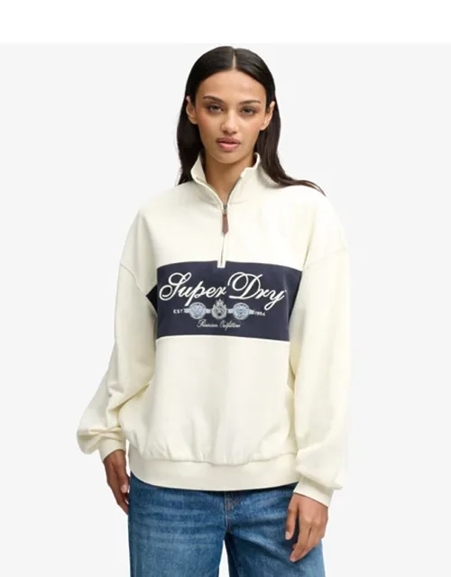 Ornate Script Half Zip Sweatshirt