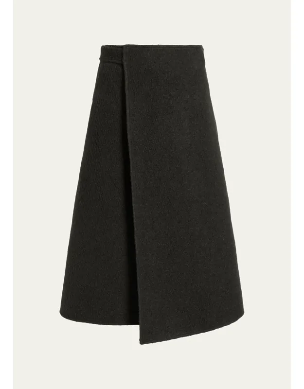 Bouclé Twill A-line Wrap Skirt